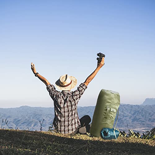 BaHoki Essentials Canvas Duffel Bag - Heavy Duty Top Load Duffel Sea Bag - Military Green Cargo Travel Bags4