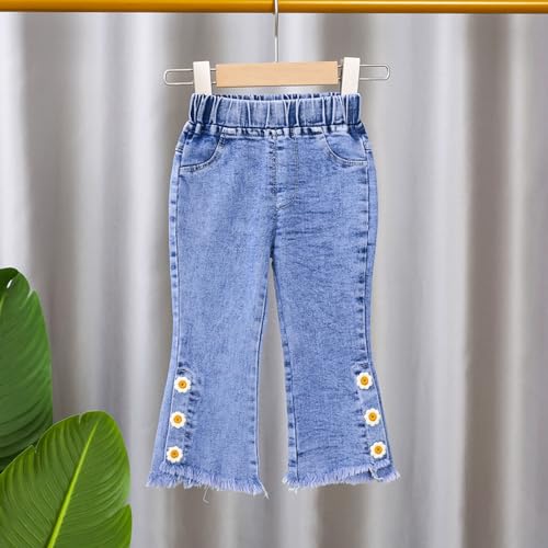 Girls Denim Jeans for Toddlers Comfortable and Stylish Kids Pants with Elastic Waist Perfect for Everyday Wear3