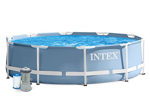 3in1 Set Stahlrahmenbecken PRISM 366 x 76 cm Gartenpool Metal Frame Intex 28710 mit Filterpumpe 2271 Liter / Stunde