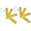 Meter Stick Foldable Ruler Abs 2Pcs Abs Folding Ruler Portable 0.5M Foldable Ruler with Key for Carpentry Laying Tiles (Yellow)