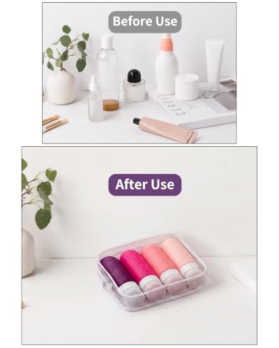 Image of Gemice Travel Bottles for Toiletries, Tsa Approved, Travel Size Containers, BPA Free Leak Proof Tubs Refillable Liquid Accessories for Cometic Shampoo and Lotion Soap