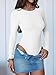 ANRABESS Women Long Sleeve Crew Neck Bodysuits Top 2025 Fall Slim Fit Ribbed Knit Soft Basic Tee Shirts White X-Small