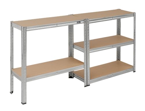 Metall-Lagerregal Dedra, 5 MDF-Regalböden, Abmessungen 154 × 75 × 30 cm, Flexible Konfiguration, stabile Regalböden, einfache Montage, Korrosionsbeständigkeit
