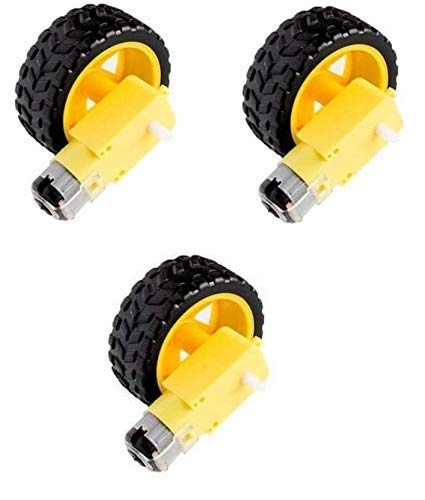 R&D Dc Bo Motor Dual Shaft and Wheels Set Pack of (3)