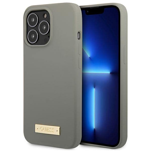 Guess GUHMP13LSPLG Coque Rigide en Silicone pour iPhone 13 P