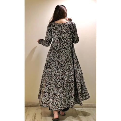 Image of Nermosa Women Printed Anarkali Kurta and Pant Set with Dupatta | Printed Kurta Set | Cotton Suit | Women Kurta Sets |