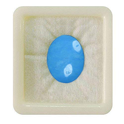 Jewelryonclick piedra preciosa suelta certificada de forma ovalada turquesa natural de 5 quilates piedra de nacimiento curativa del chakra astrológico para hacer joyas