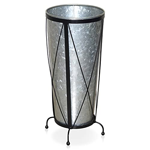 Exclusive Discount 50% Price Entryway Umbrella Holder Stand - Galvanized Umbrella Holder Indoor, Cane Holder Stand for Home Office Decor, 11"x22.5", 2 pcs. Metal Base and Round Galvanized Holder by Chicerr