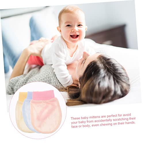 Adjustable Cotton No Scratch Mittens for Newborns 6-Piece Set Drawstring Breathable Baby Gloves for Infants Thumb Sucking Guard Soft Hand Protection4