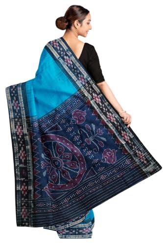Image of COTTONSILK & KHANDUAPATA Odisha Sambalpuri Handloom Ikat Women Cotton Saree, Odisha Handloom Handmade Pure Cotton Khandua Saree, Ikkat Orissa Traditional Handloom Saree Without Blouse 430