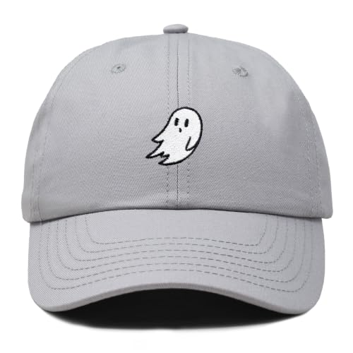 DALIX Ghost Embroidery Dad Hat Baseball Cap Cute Halloween, Gray, One size
