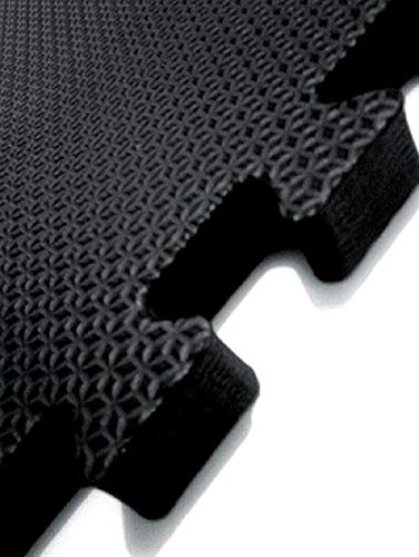 Kit com 4 Tatames Tapetes EVA Com Borda 50cm X 50cm X 1cm Preto
