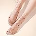 Yitoiie Women’s Sheer Floral Crew Socks, 3 Pack - Transparent Nylon Mesh, Lightweight Stretchy Dress Socks