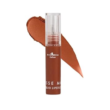 Italia Deluxe Pick 1 Mousse Matte Liquid Lipstick Comfortable Velvet Finish & Zipper Bag 190-03 FLIRTY, Full Size