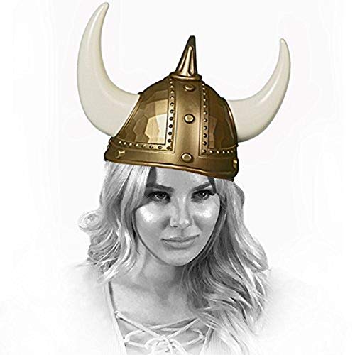 Adorox Adult Kid Medieval Viking Warrior Horns Plastic Hat Helmet Unisex Halloween Party