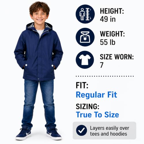 Image of iXtreme Boys Rain Jacket - Lightweight Waterproof Hooded Rain Coat for Boys - Windbreaker Jacket for Outdoor Play & Travel