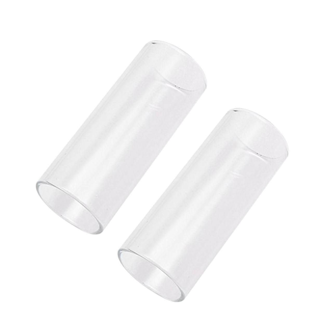 GOOHOCHY Skin-friendly Glass Guitar Slides 2pc Medium Bottleneck Guitar Slides for Lap Steel and The