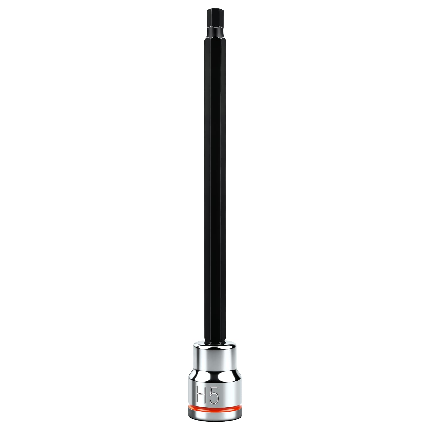 3/8 Inch Drive Long Hex Bit Socket, H5, Full Polished, Premium CR-V &amp; S2 Alloy Steel Head Made for Auto/Mechanical