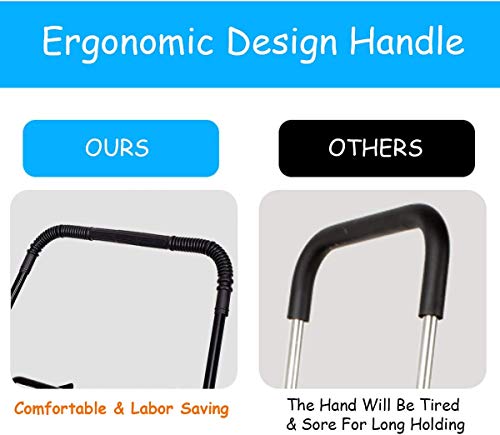 Homgx Jumbo Folding Shopping Cart W/ 360° Swivel Wheels, Portable Laundry &Utility Cart With Double Basket, Space-Saving, Metal Rolling Grocery Cart On Wheels, Heavy Duty Shopping Cart For Groceries #TOP4