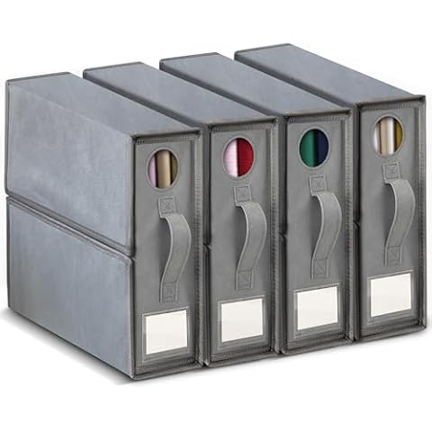 Cosy Family 4 Pack Bed Sheet Organizers and Storage, Foldable Sheet Organizer for Closet, Organizing Bedding Container Cubes for Bedsheets (Queen & King Size), Duvet Covers, Dark Grey Cover