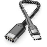 deleyCON USB C a USB Adaptador 2.0 OTG Tipo-C Conector a Hembra A - Cable para iPhone 17/16/15, Notebook etc.