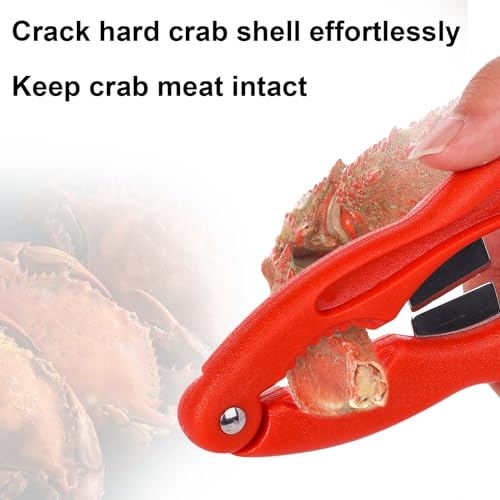 Set outils fruits de mer avec pince de crabe en métal et fourchette orange