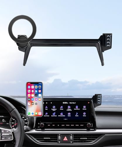 MaserWeller Car Phone Holder for 2022-2024 Kia Forte Accessories 10.25-Inch Screen Fixed Clip 360 Rotation Phone Mount Compatible with MagSafe Cell Phone Holder Does Not Affect Air Vent