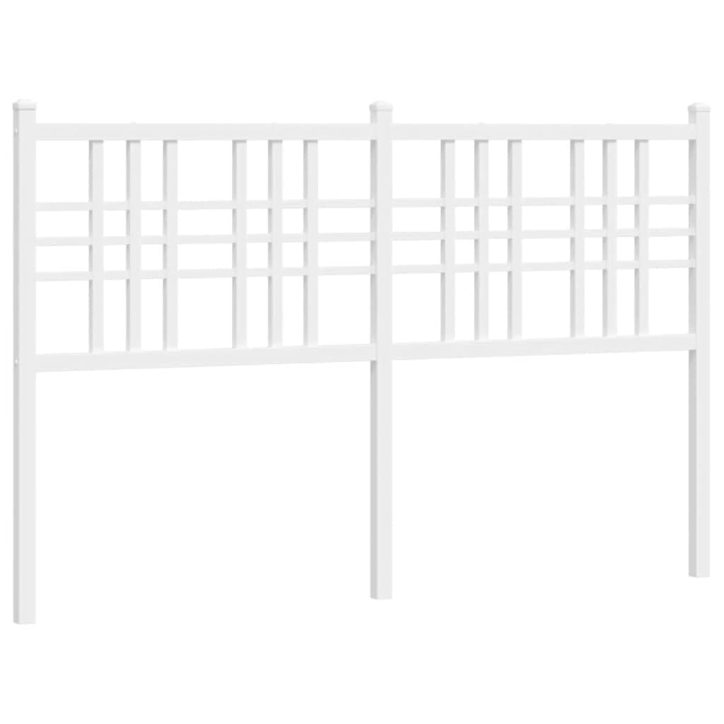 vidaXL Metal Replace Headboard, Bed Header for Bedroom Guest Room, Bed Headboard with Metal Legs, Tall Headboard for Double Bed, White 120cm