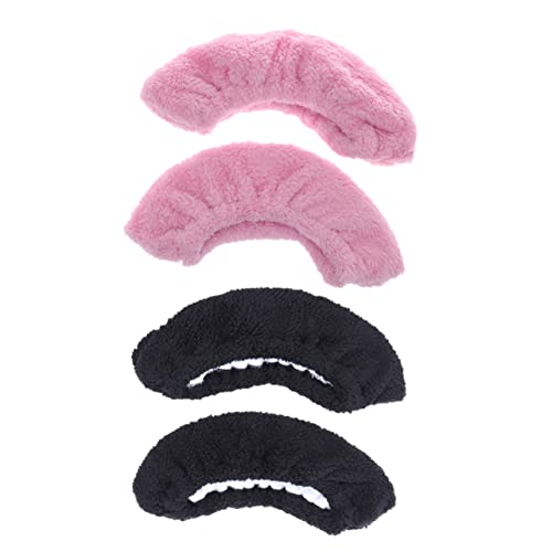 Happyyami 2 Pairs Elastic Plush Ice Skate Covers for Hockey Figure Skates Light Pink Black Durable Moisture Absorbing XL Protective Accessory for Skating Enthusiasts
