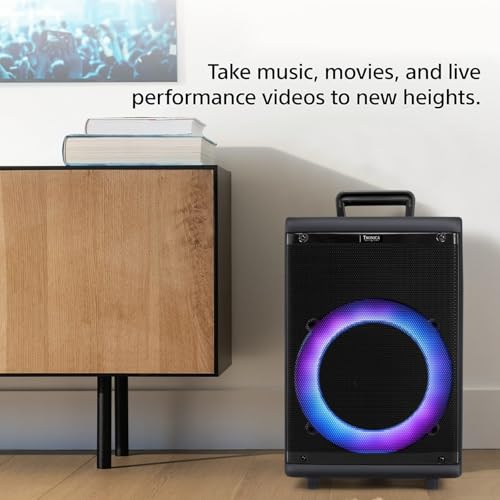 Image of TRONICA New TR-8888 TWS Karaoke Speaker Portable Multimedia Bluetooth with Recording Mic.Pre Function USB /SD /TF /AUX PA System with Two Wireless UHF Mic & Remote (Black)