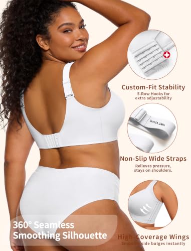 Image of Jelly Push Up Bra for Women Wireless Comfortable Seamless Full Coverage Bra | Supportive, No Underwire, Wide Strap, With Padded, Soft, Breathable, Back Fat Smoothing, Everyday Bra