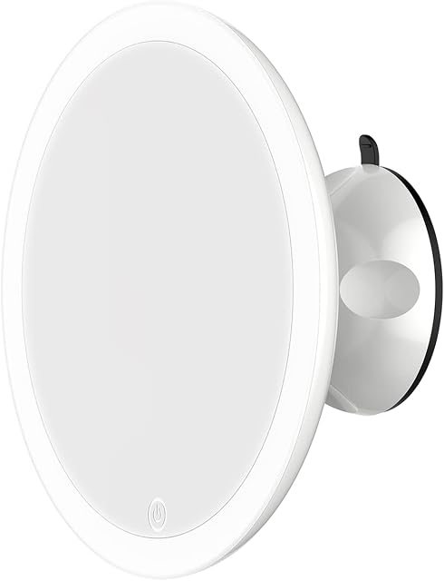 TOUCHBeauty 7X Magnifying Mirror with Light LED, Magnifying Lighted Makeup Mirror 360 Rotation, Compact, Portable, Locking Suction Cup, Rechargeable, Touch Control, Brightness Adjustable for Bathroom