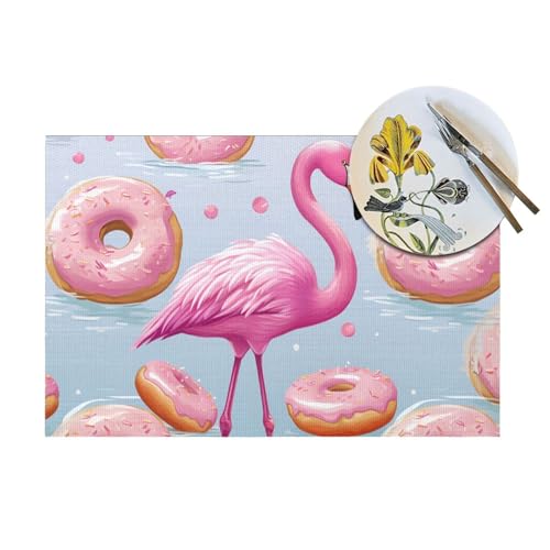 Set de table flamant rose lavable pour repas en extérieur - 7