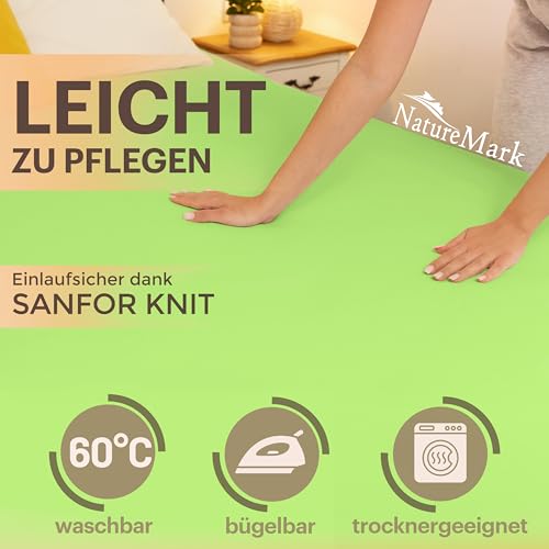 NatureMark Jersey Spannbettlaken, Spannbetttuch 100% Baumwolle in vielen Größen und Farben MARKENQUALITÄT ÖKOTEX Standard 100… – Ansicht 3