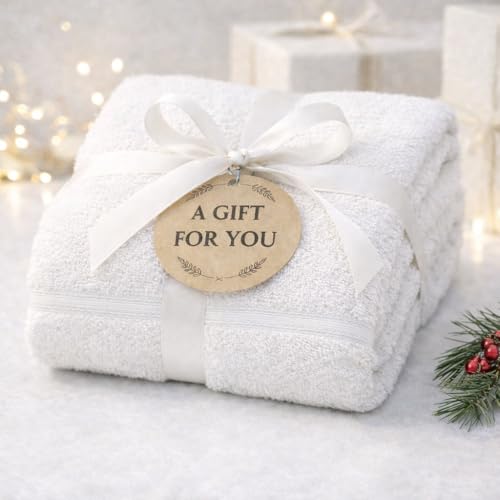 Image of Fitness Mantra Cotton Bath Towel 650 GSM | Heavyweight, Soft & Absorbent | Quick Dry | Large 30 x 60 Inch Towel for Daily Bath Use | 1 Peace| White|