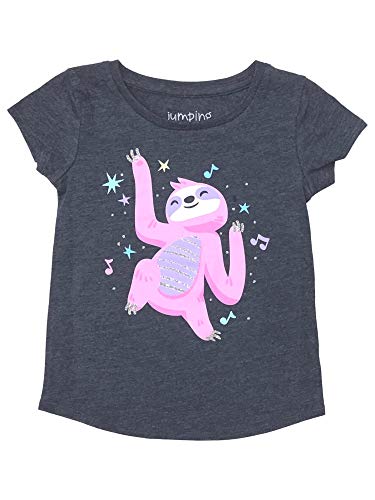 Jumping Beans Toddler Girls Blue Glitter Sloth T-Shirt Tee Shirt 5T