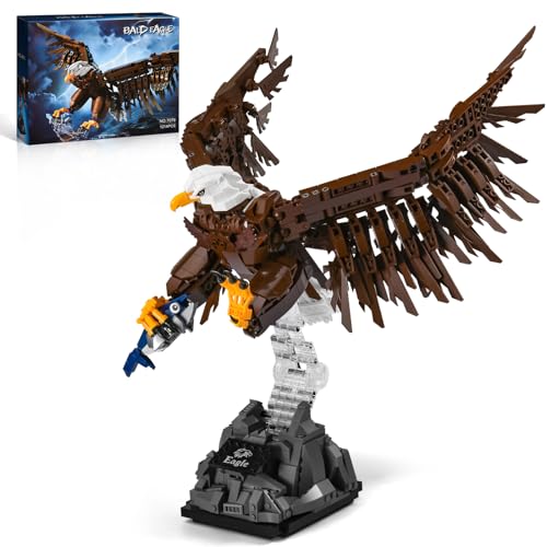 Eagle Building Set Ideas Bird Building Block Eagle Bird Collection Model Block Set Home Office Decor Sky Animals Building Toy Gift for Teens Adults (1214PCS)