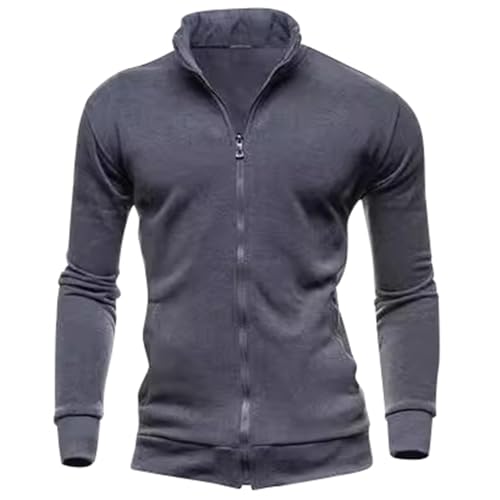 Sweat-shirt sans capuche homme en tissu épais coupe ample unie pour l'automne