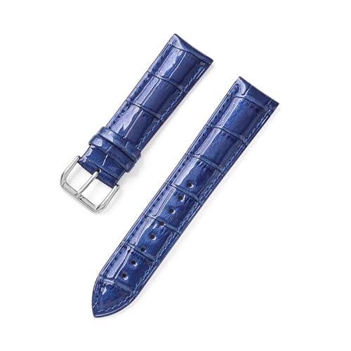 CongYi 12mm 14mm 16mm 18mm 20mm 22mm パテントレザー腕時計バンド 交換用本革腕時計ストラップ リストブレスレット リストバンド(Blue,12mm)