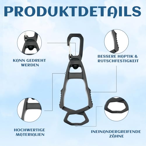 PjuQow 12 Stück Schwarz Handschuh Clips, 360° Drehbar Handschuhe Halter Grabber Halter Für Arbeitshandschuh Handschuhhalterung Multifunktionaler Anti-Verlust-Handschuhclip Arbeitshandschuh Clip