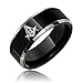 Produktbild Bling Jewelry Lasergeätzte Quadrat & Kompass Freimaurer Masonic Schwarzes Band Tungsten Ringe Für Herren Comfort Fit 8MM