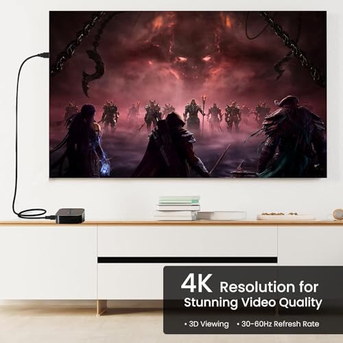 Image of Madhabi 3M HDMI Cable - 4K Ultra HD 60Hz, 3D, ARC, HDR Support - High-Speed HDMI Cord Compatible with UHD TV, Monitor, Laptop, Projector, PS5, Xbox, Set-Top Box, Home Theater - Black