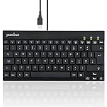 Perixx PERIBOARD-326 Wired USB Mini Backlit Keyboard, Quiet Typing Design, QWERTY UK