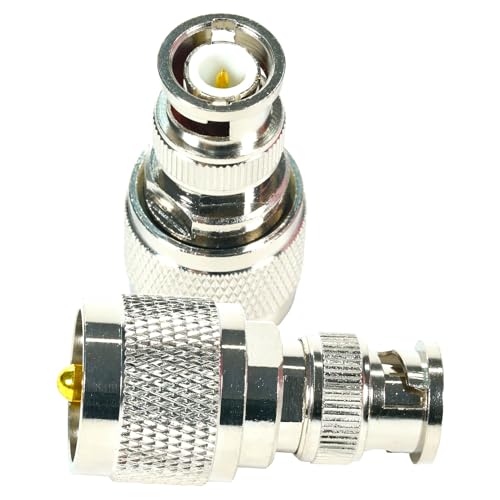 Fohevers 2 Pcs BNC Male Plug to UHF PL259 Male Adapter Coax Cable RF Coax Connector for Ham Radio Antenna Scanner Coaxial Cable - Image 2