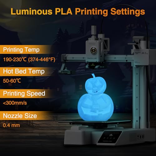 Image of Glow in The Dark PLA Filament 1.75mm 1kg(2.2lbs), Glow Blue 3D Printer Filament PLA, Low Warp & Clog-Free, Dimensional Accuracy + /- 0.03mm Fit FDM 3D Printers
