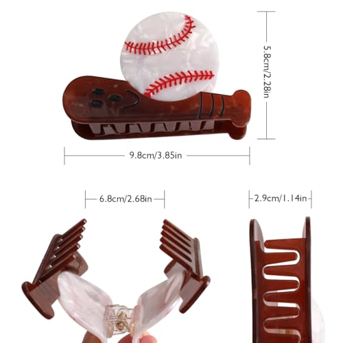 Personalized Acetate Baseball Hair Claw Clip Fun Sports Accessories Hair Claw for Women Girls Gifts Hair Clips