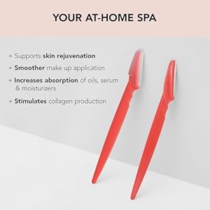 Kitsch Dermaplaning Tool - Face Razors for Women and Men, Eyebrow Trimmer & Face Shaver, Facial Hair Removal, Facial Razors for Women & Men, Dermaplane Razor for Women Face, 12 pc (Coral) 5 41GJeT8FZVL. SS300