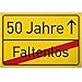 Produktbild DankeDir! 50 Jahre (Faltenlos) Ortsschild - Schild Geschenk 50. Geburtstag Geschenkidee Geburtstagsgeschenk Fünzigsten Geburtstagsdeko Partydeko Party Zubehör Geburtstagskarte