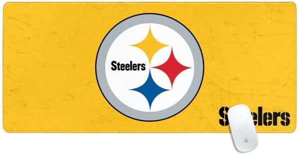 Vista 9 de Skinit Alfombrilla de mouse pequeña para juegos, diseño oficial de Pittsburgh Steelers con bordes cosidos, impermeable, base de goma antideslizante