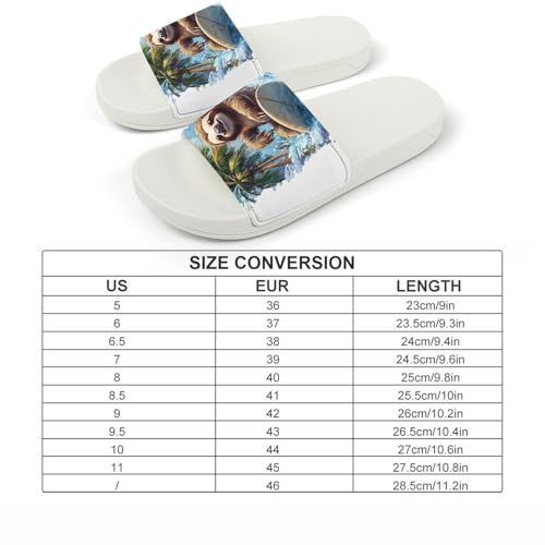 Skateboarding Sloth Funny House Sandals Non Slip Shower Slippers Quick Drying Bathroom Shoes for Women Men2